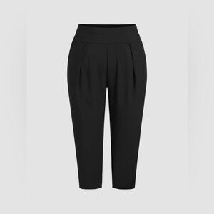 Cider High Waist Solid Tapered Trousers Curve & Plus